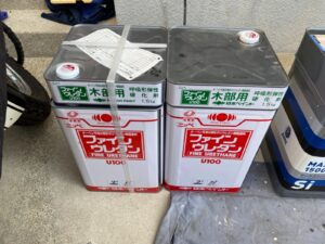 可児市中恵土、軒天木部専用塗料