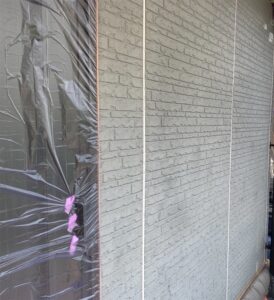 可児市土田、外壁下塗り塗装完了