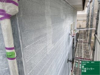 外壁下塗り施工完了|可児市鳩吹台