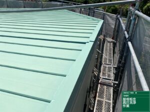 可児市緑、ガルバ屋根、洗浄後